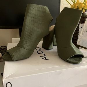 Aldo Knit Sock Peep Toe Bootie